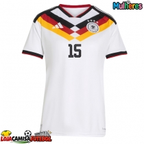 Camisa de Futebol Alemanha Nico Schlotterbeck #15 Equipamento Principal Mulheres Mundo 2026 Manga Curta